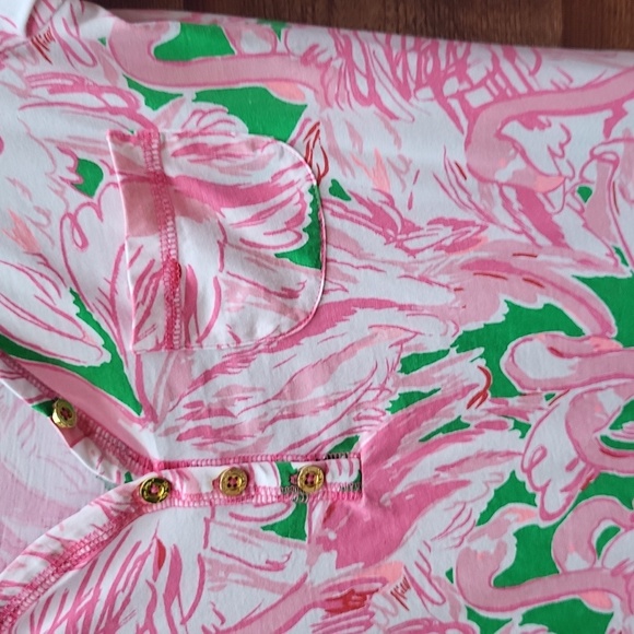Lilly Pulitzer Pink Flamingo Print Dress XS EUC - Picture 3 of 4